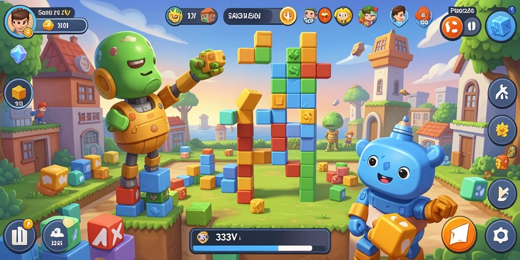 Tangkapan layar utama dari gameplay seru 333V Puzzle.