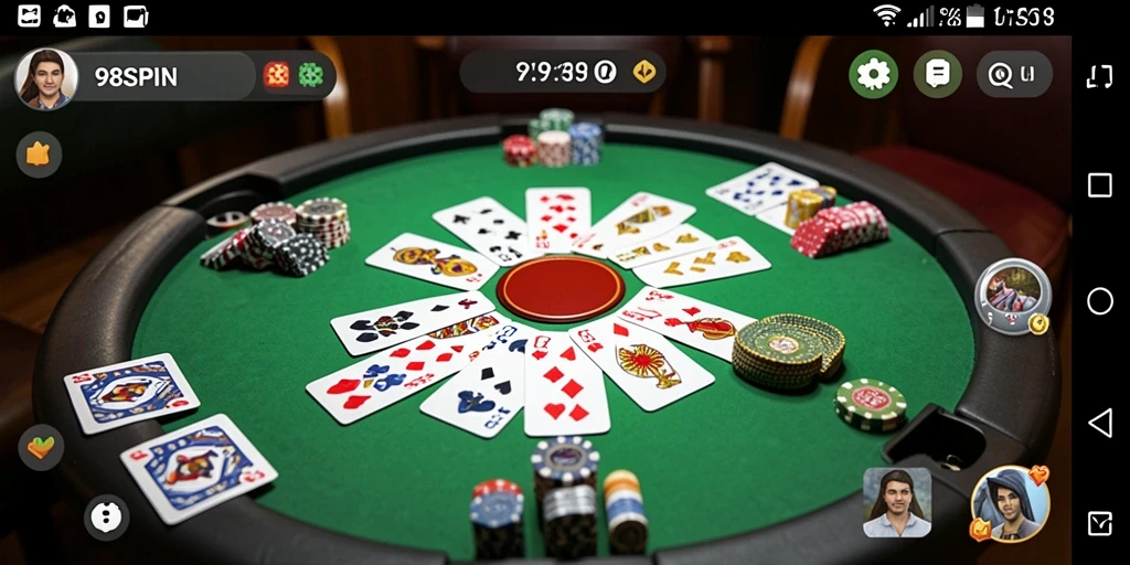 Tampilan gameplay seru dalam permainan Gaple 98SPIN.