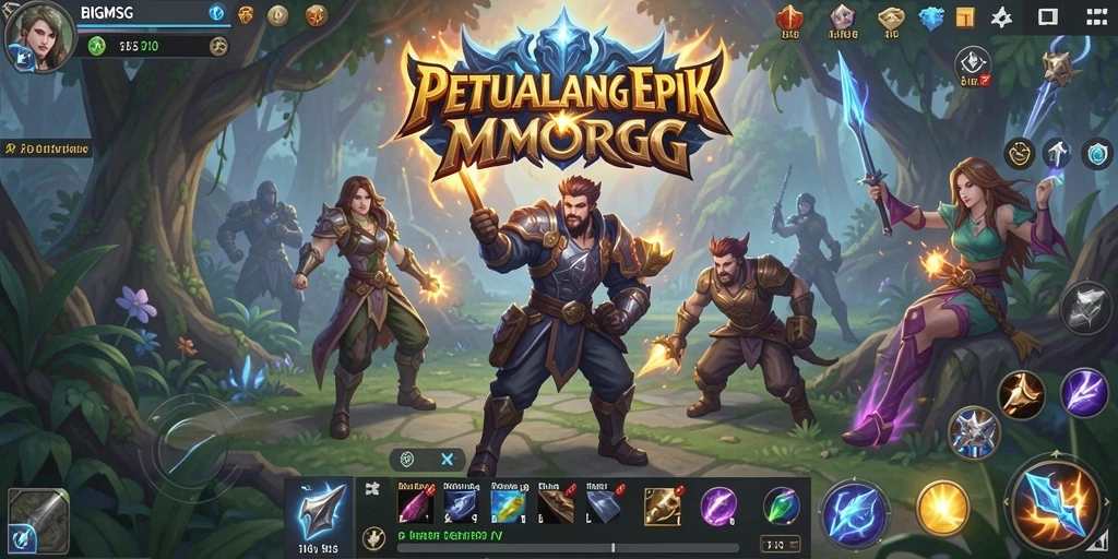 Screenshot utama dari gameplay BIGMSG yang menampilkan pertempuran seru.