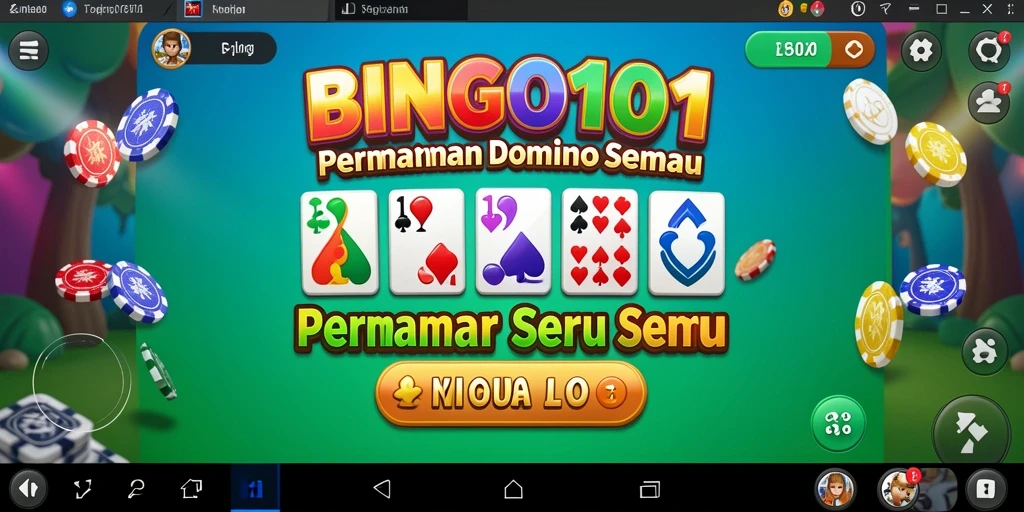 Screenshot gameplay BINGO101 dengan domino di meja.