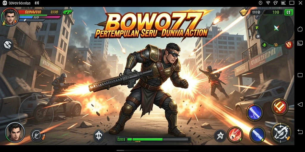 Gameplay seru BOWO77 dengan karakter yang beraksi.