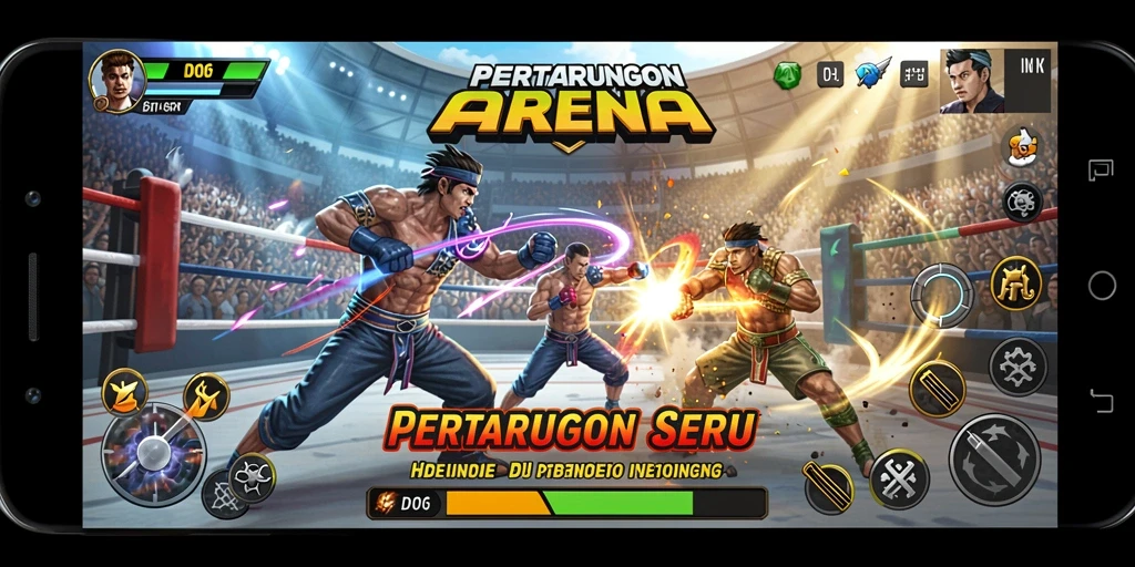Tampilan seru pertarungan di D06 dengan grafis menakjubkan.