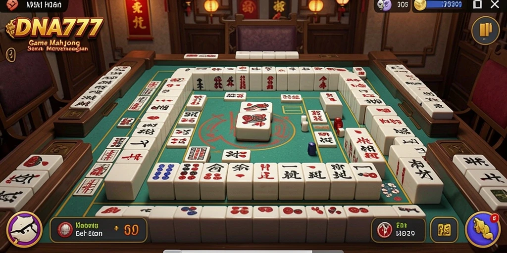 Tampilan gameplay Mahjong yang menantang di DNA777.