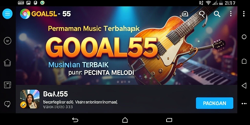 Tampilan gameplay GOAL55 yang menarik dengan berbagai pilihan lagu.