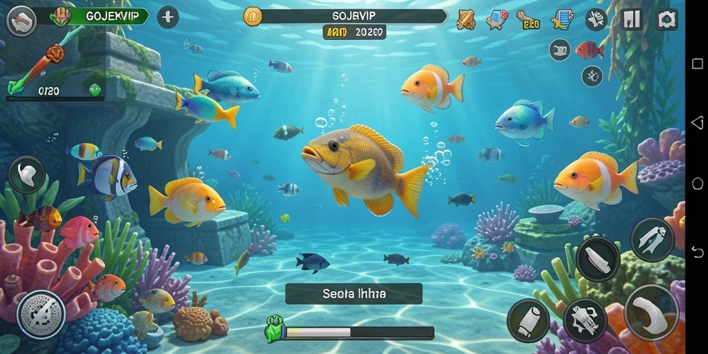 Gameplay seru Tembak Ikan di GOJEKVIP dengan grafis memukau.