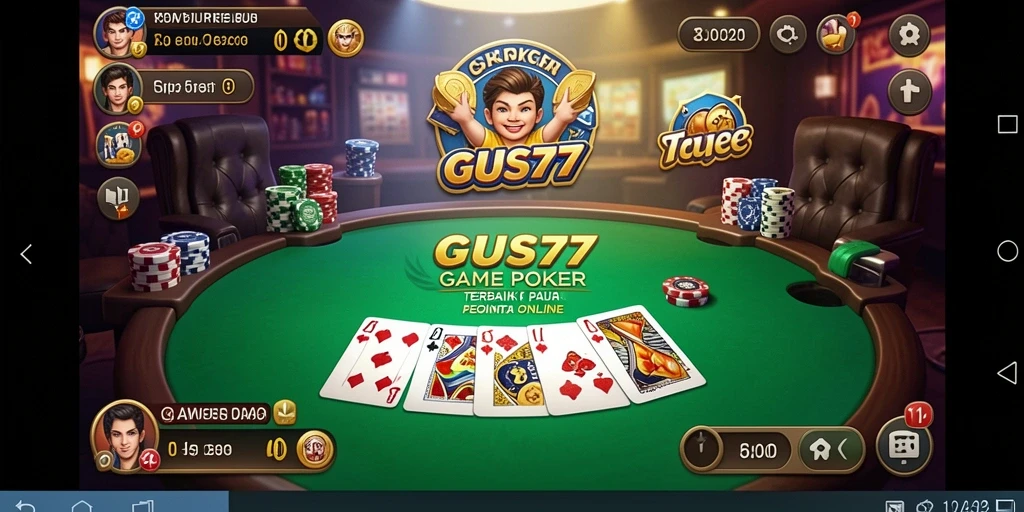 Tampilan gameplay Poker yang menegangkan di GUS77.