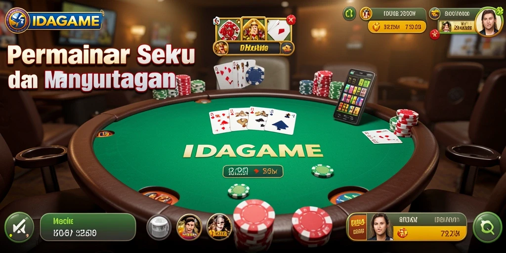 Tampilan menarik dari gameplay Poker di IDAGAME.