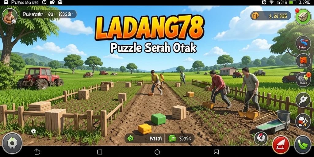 Tampilan gameplay menantang di LADANG78 dengan berbagai teka-teki menarik.