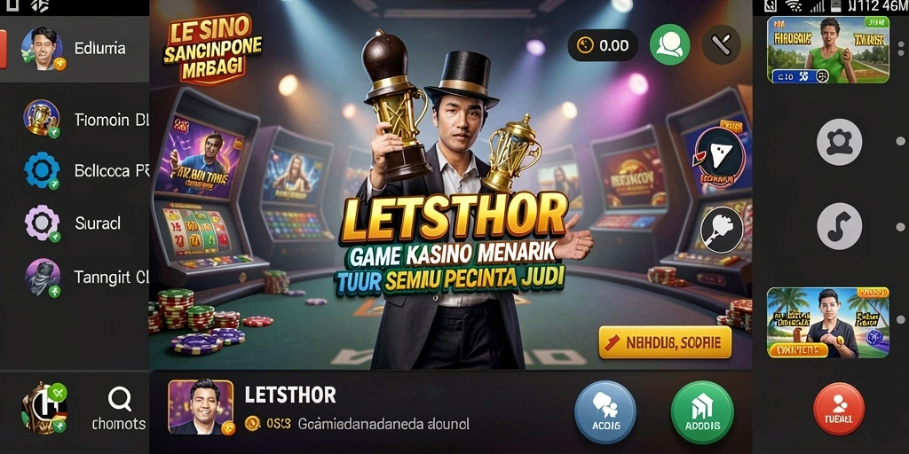 Tangkapan layar LETSTHOR menunjukkan aksi seru dalam permainan Kasino.