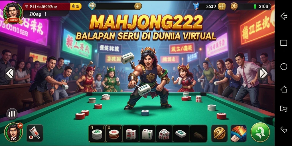 Tampilan gameplay seru di MAHJONG222 dengan lintasan balapan yang menantang.