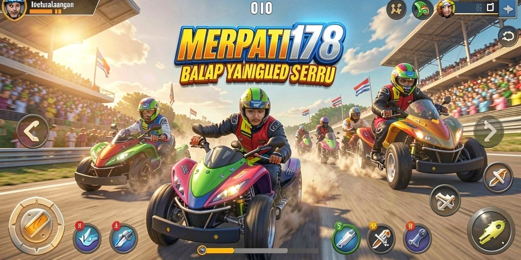 Tampilan seru balapan dalam MERPATI178 dengan kendaraan yang beraksi.