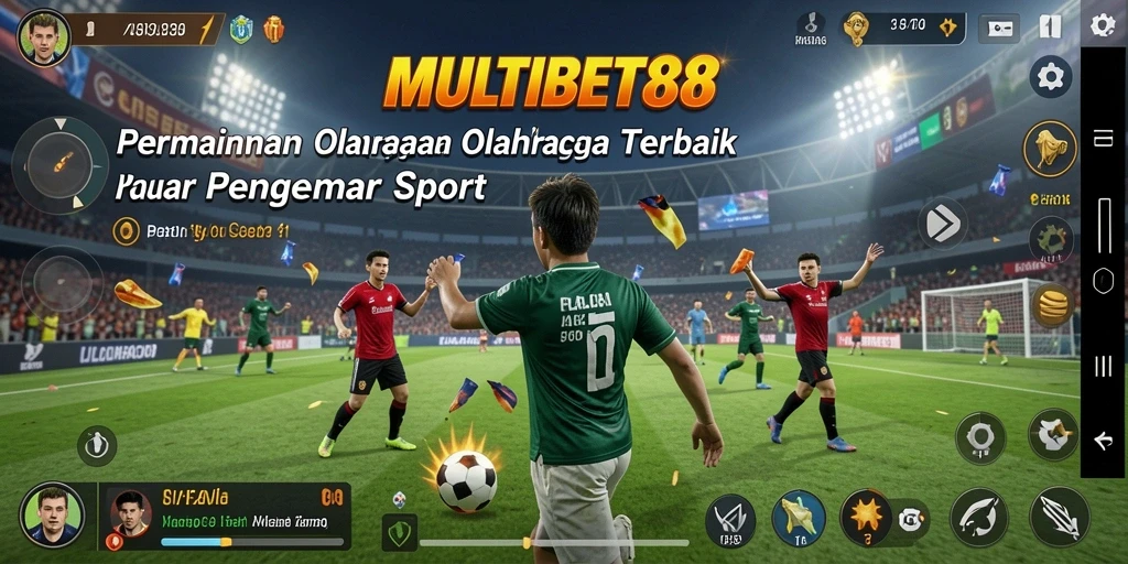 Screenshot utama MULTIBET88 menampilkan aksi intens dalam permainan olahraga.
