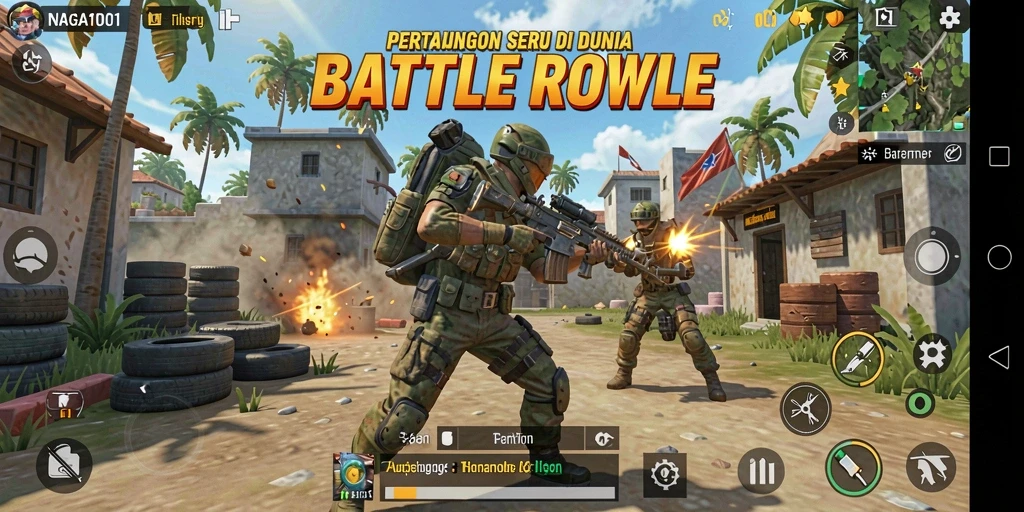Gameplay NAGA1001 yang mendebarkan di medan pertempuran Battle Royale.
