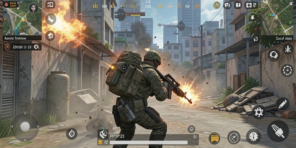 Tampilan gameplay mendebarkan di PP123 dengan aksi yang intens.
