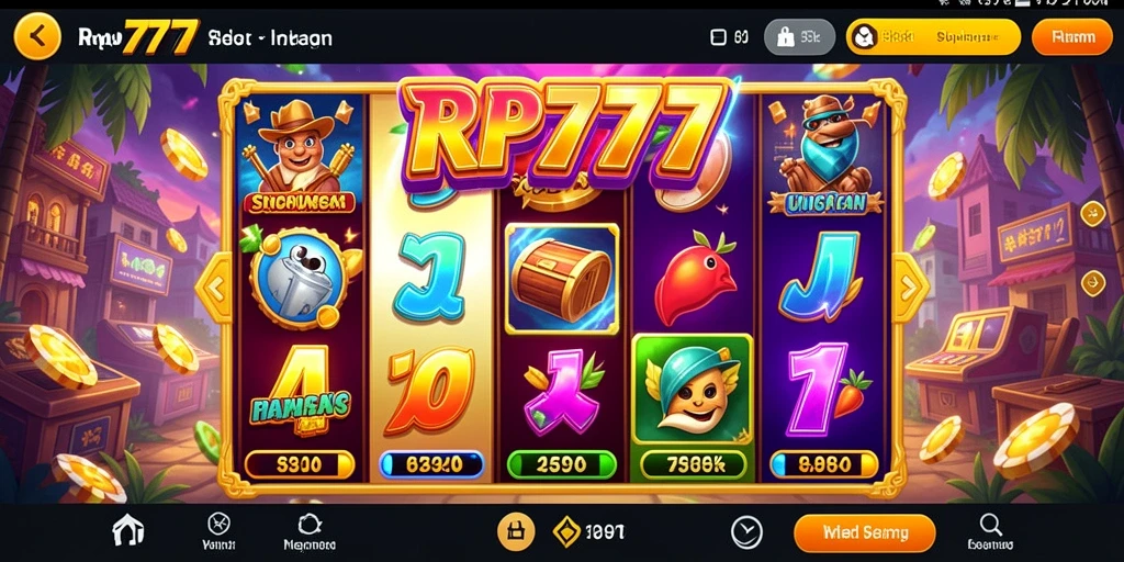 Tampilan game Slot RP777 yang mengasyikkan dan berwarna.