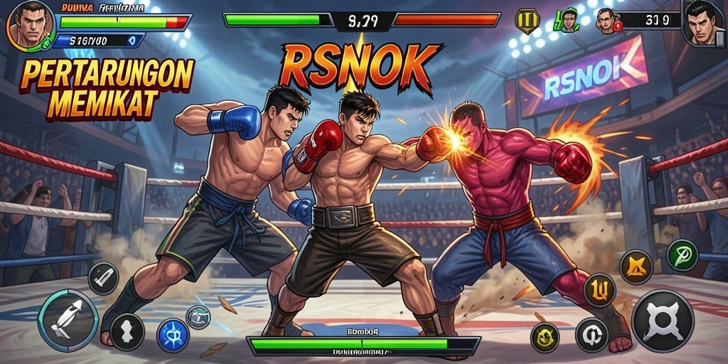 Gameplay RSNOK yang menegangkan dengan pertarungan intens.