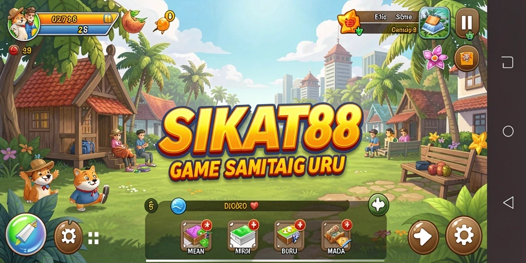 Tampilan gameplay SIKAT88 yang cerah dan penuh warna.