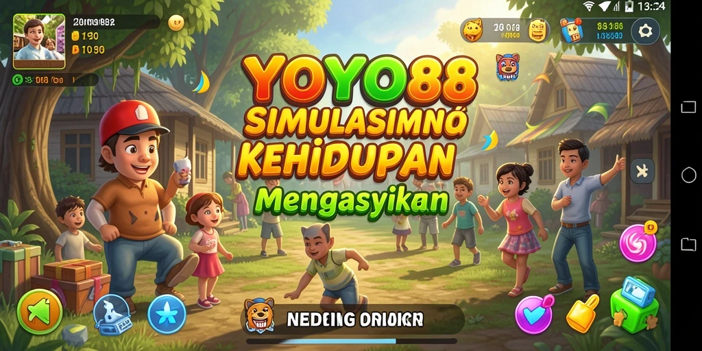 Screenshot gameplay YOYO88 yang menggambarkan interaksi karakter.